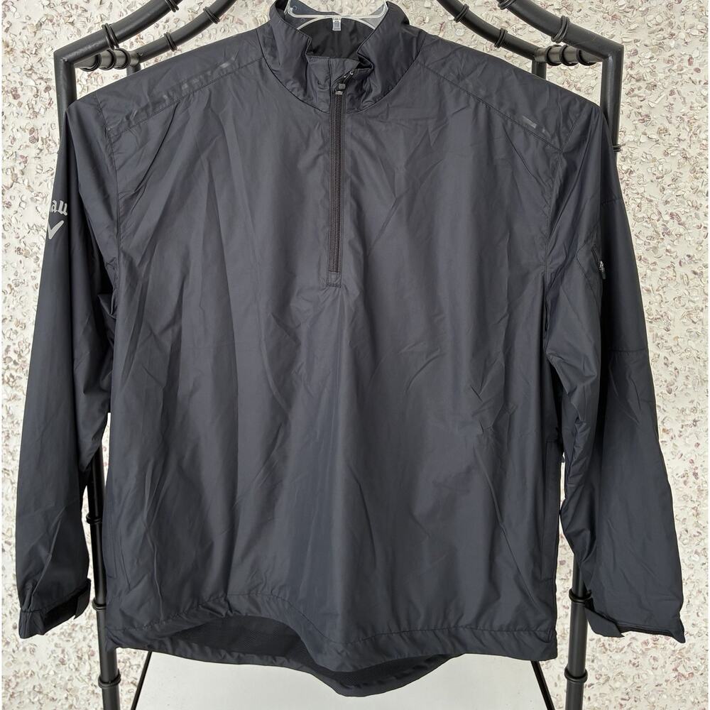 Callaway 1/4 Zip Black Windbreaker Jacket Mens Size XL